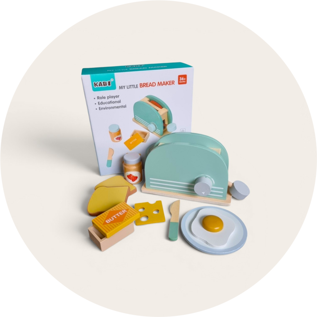 Drewniany Toster dla Dzieci z Akcesoriami – Zestaw My Little Bread Maker