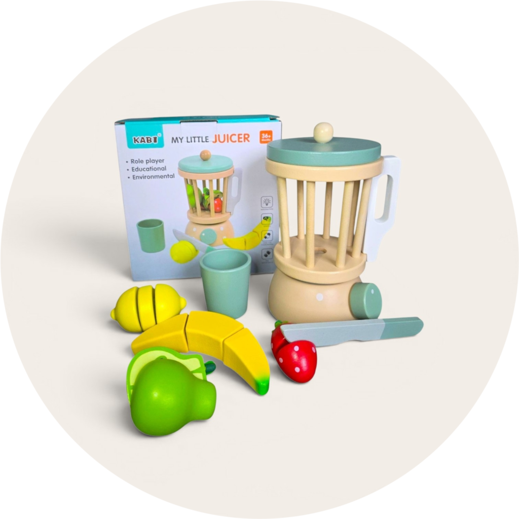 Drewniany Blender Koktajlowy z Owocami – Zestaw My Little Juicer