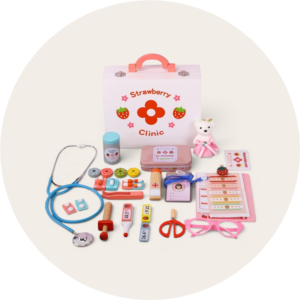 Drewniany Zestaw Lekarza Strawberry Clinic – Walizka i Akcesoria