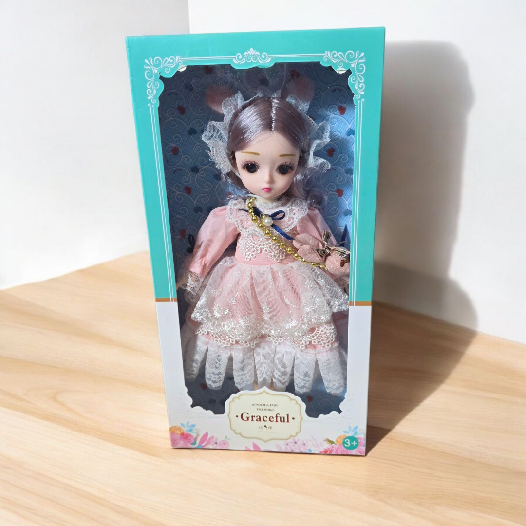 Lalka Kolekcjonerska 30 cm – Vintage Princesa z Uszkami i Ruchomymi Stawami - obrazek 3