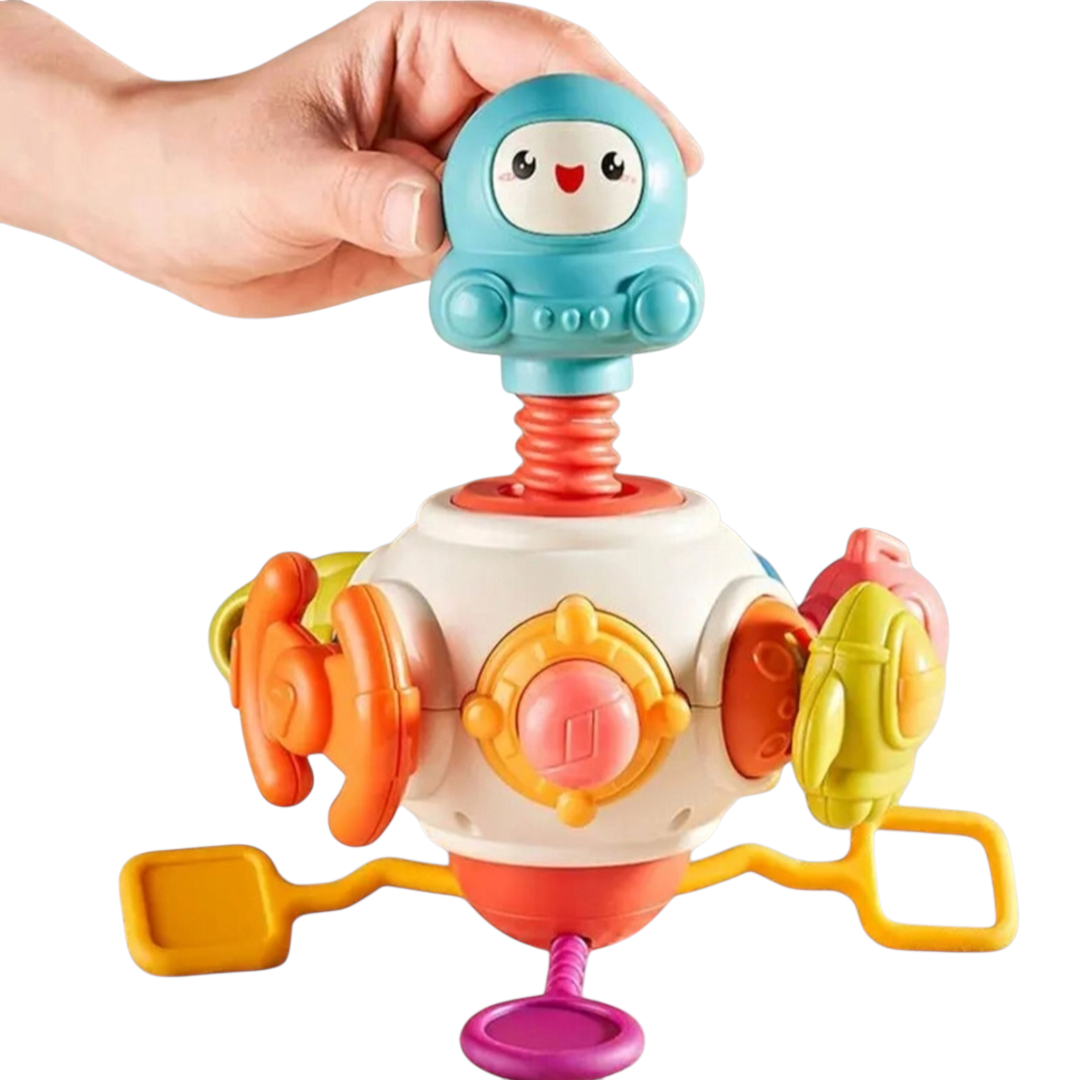 Interaktywna Zabawka Sensoryczna Kosmonauta 8w1 - Busy Cube Montessori dla Niemowląt - obrazek 5