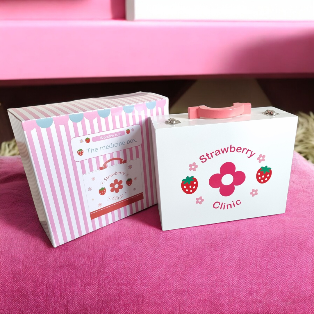 Drewniany Zestaw Lekarza Strawberry Clinic – Walizka i Akcesoria - obrazek 2