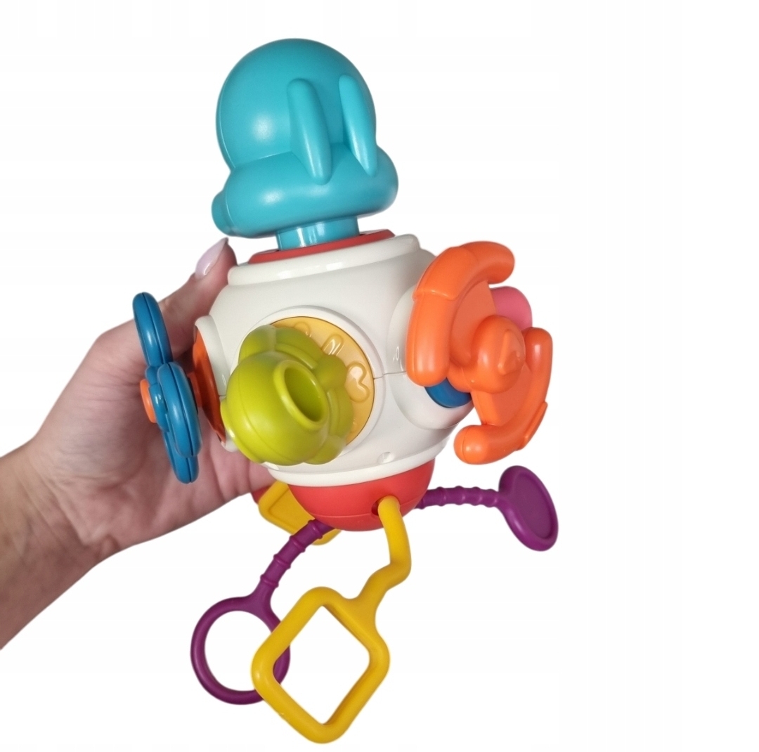 Interaktywna Zabawka Sensoryczna Kosmonauta 8w1 - Busy Cube Montessori dla Niemowląt - obrazek 9