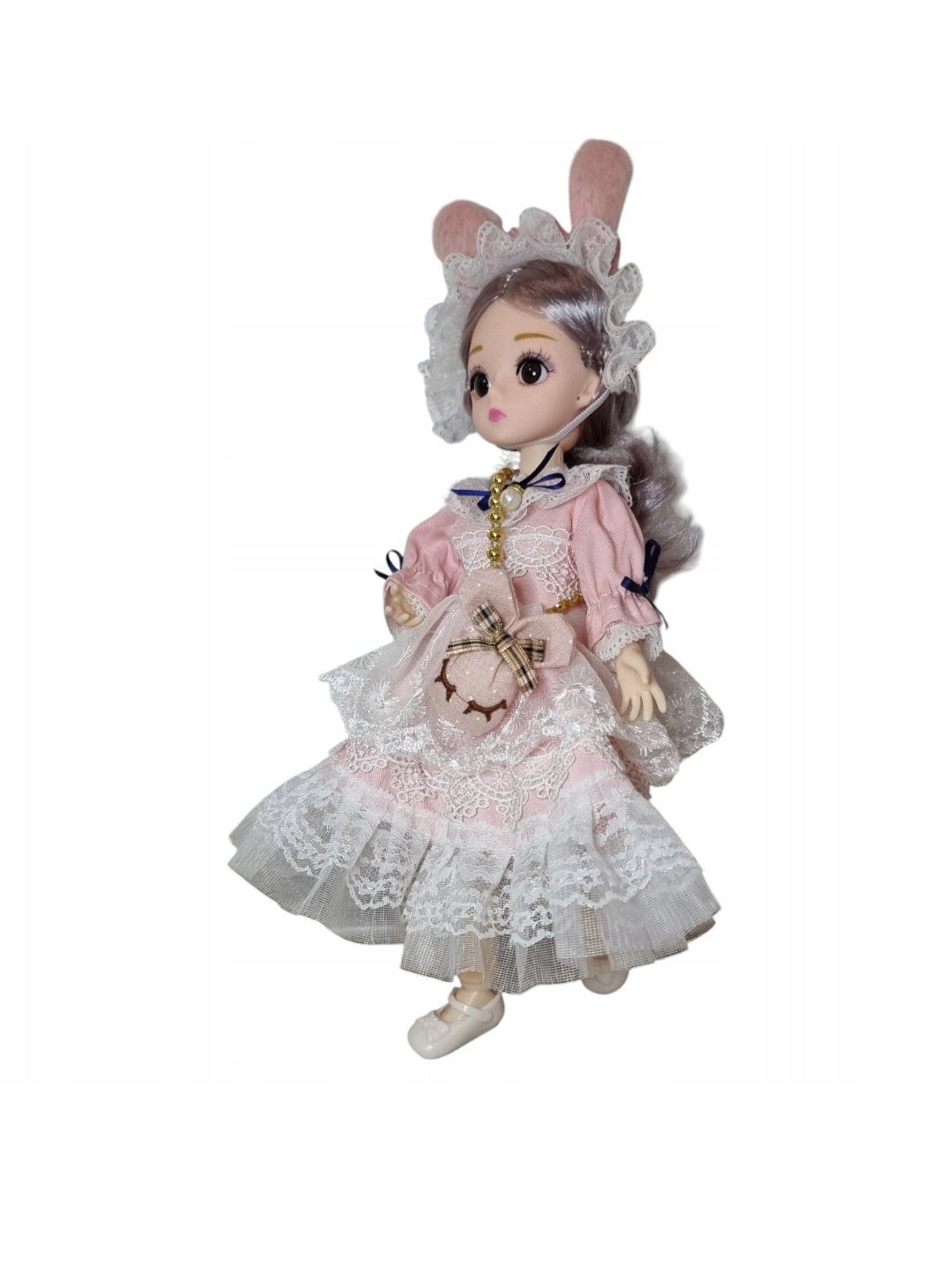 Lalka Kolekcjonerska 30 cm – Vintage Princesa z Uszkami i Ruchomymi Stawami - obrazek 8