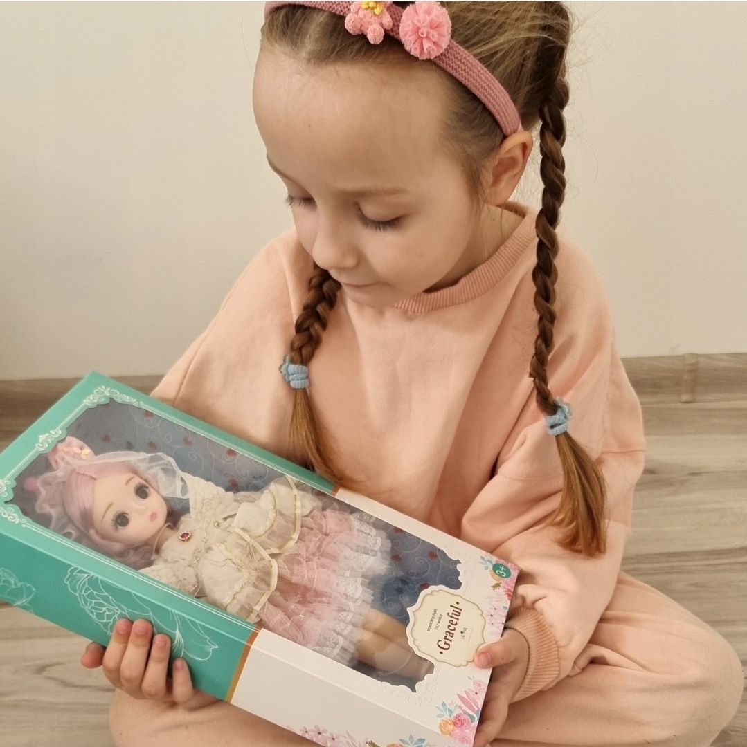Lalka Kolekcjonerska Aniołek 30 cm - Skrzydła i Tiulowa Suknia - Ruchome Stawy Premium - obrazek 2